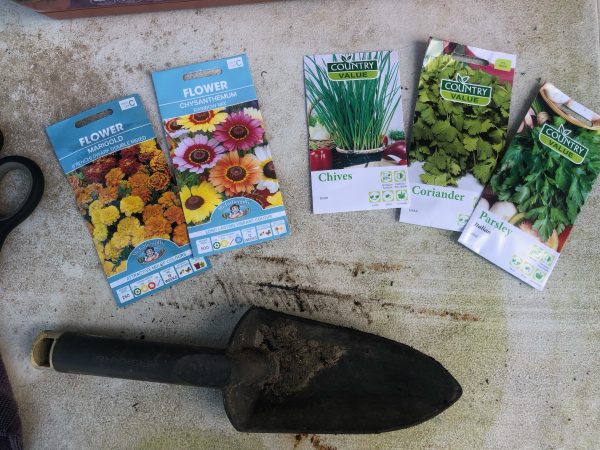Gardening seeds herbs and flowers
